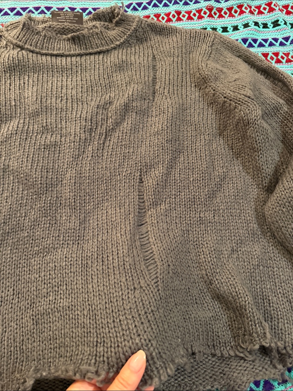 Woden Ships Oliver Distressed Crew Chunky in Titanium 🩶 - Picture 9 of 14
